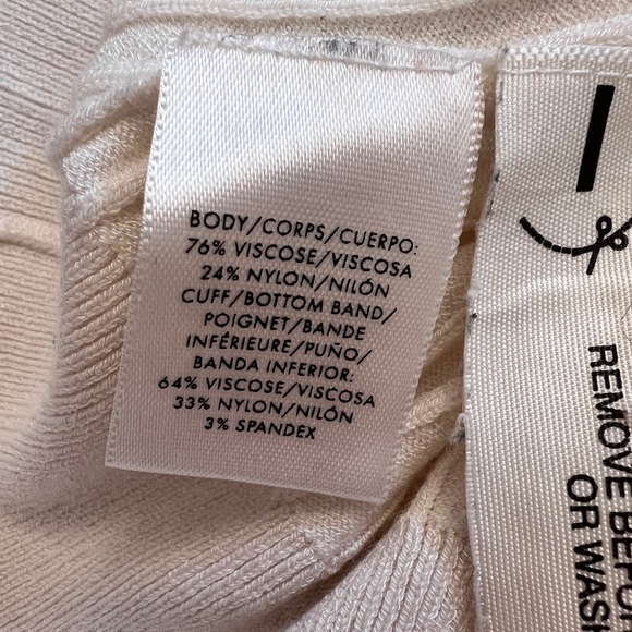 Ann Taylor Off White Ribbed Bell Sleeve Sweater Size M - Picture 7 of 7